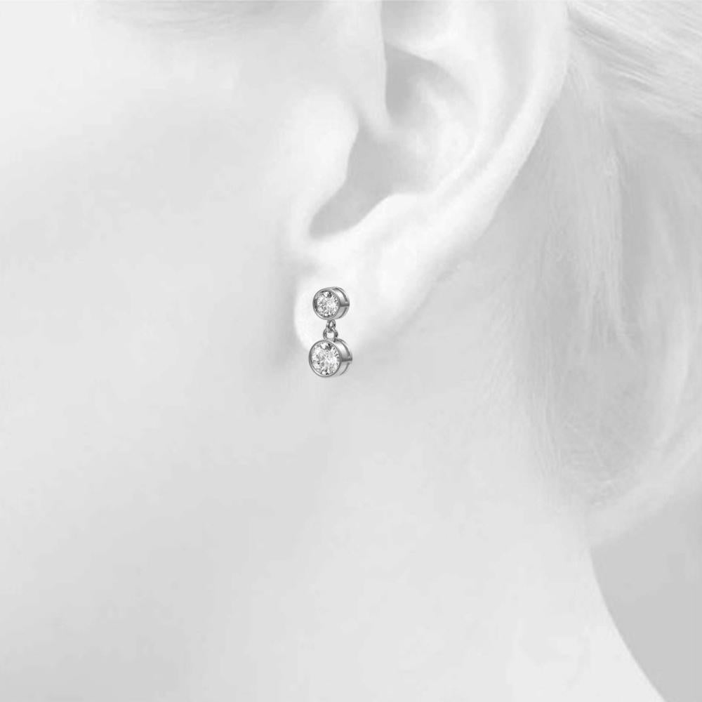 Bezel Set Lab Diamond Drop Earrings