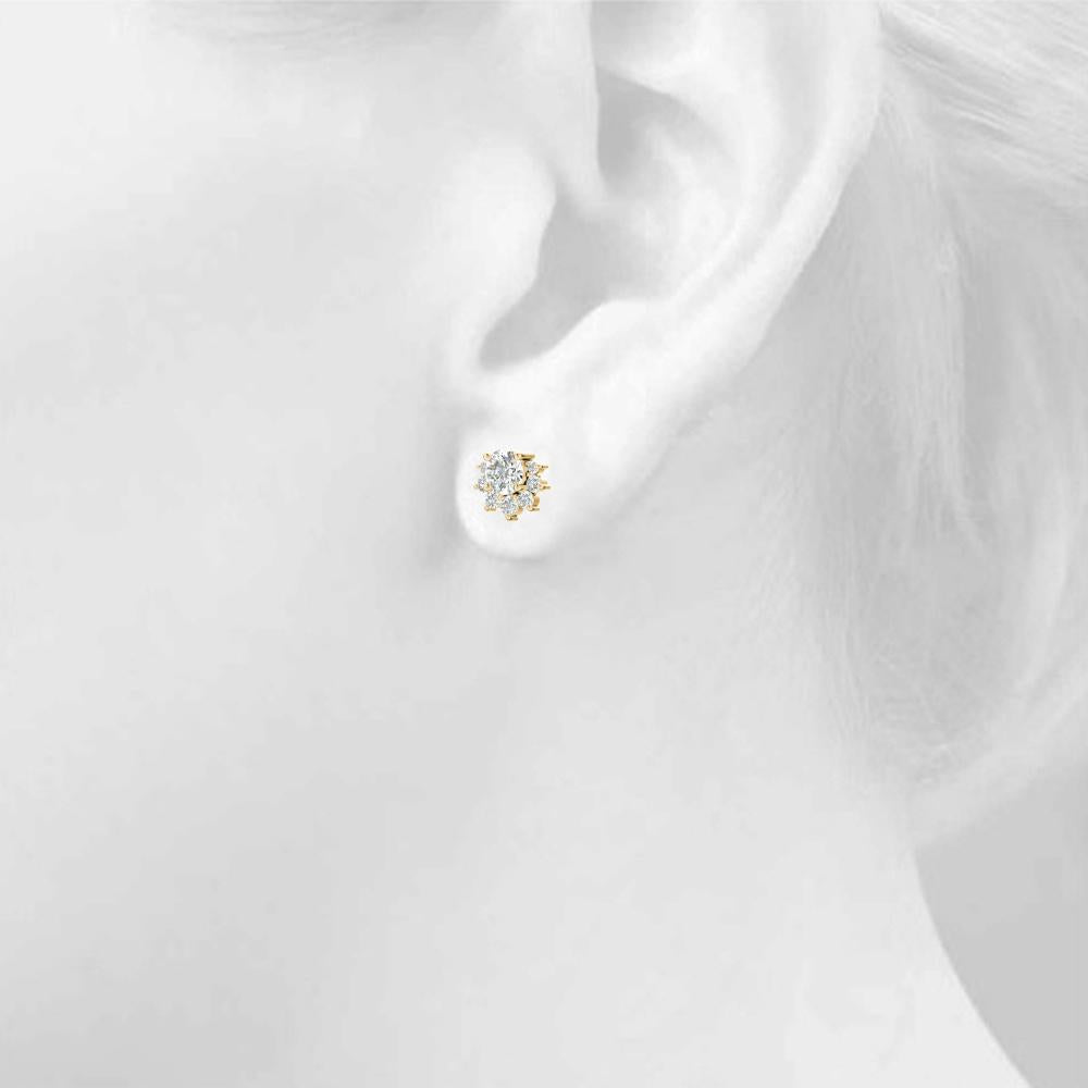 Cluster Lab Diamond Earrings