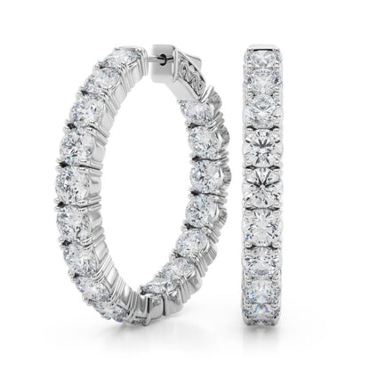 In-Out Lab Diamond Vault Lock Hoop Earrings