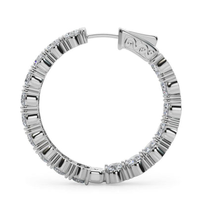 In-Out Lab Diamond Vault Lock Hoop Earrings