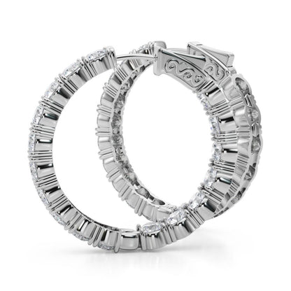 In-Out Lab Diamond Vault Lock Hoop Earrings