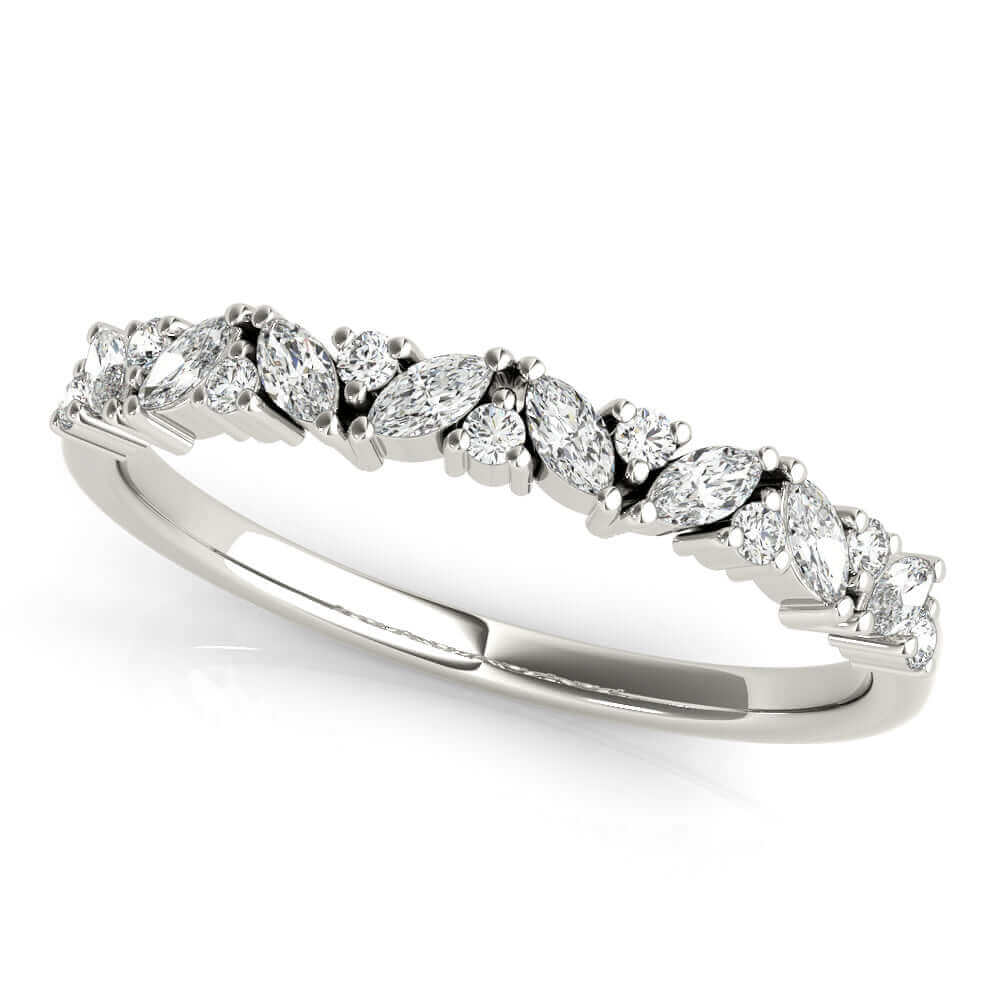 Marquise Natural Diamond Wedding Band Ring