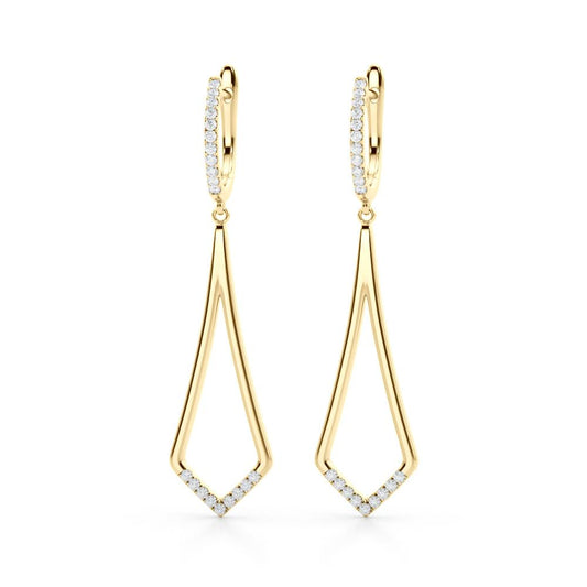 Lab Diamond Accented Fashion Drop Earrings