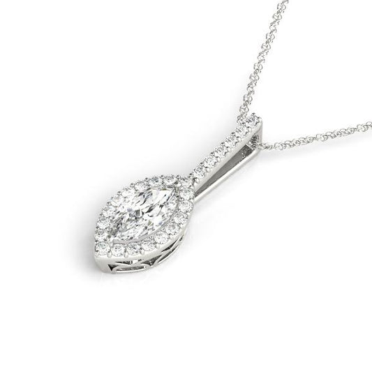 Lab Diamond Marquise Halo Pendant