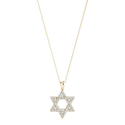 Lab Diamond Star of David Necklace