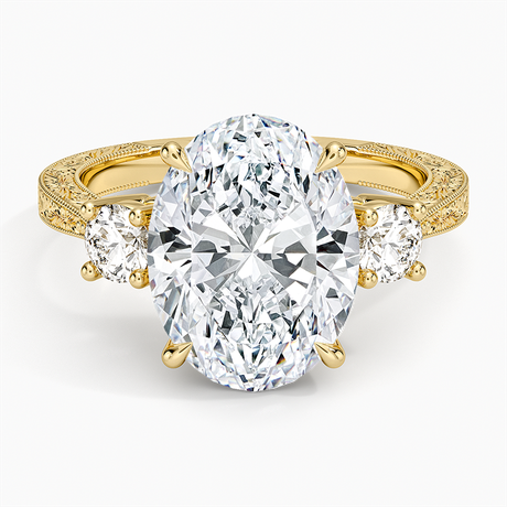 Elsie Three Stone Engraved Diamond Ring (1/3 ct. tw.)