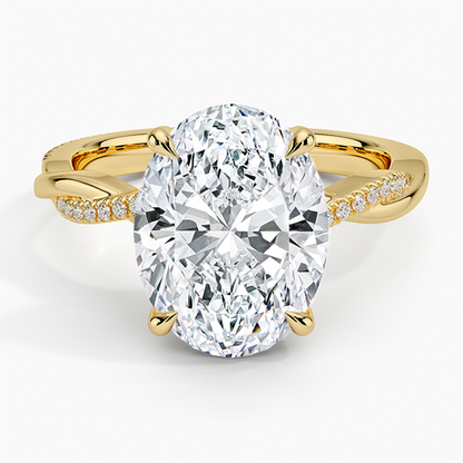 Petite Twisted Vine Hidden Halo Pav\u00e9 Diamond Ring