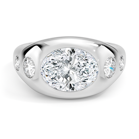 Sloane Flush Set Five Stone Diamond Dome Ring