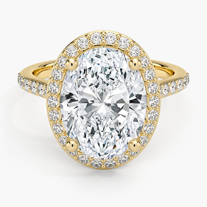 Halo Diamond Ring with Side Stones (1/3 ct. tw.)
