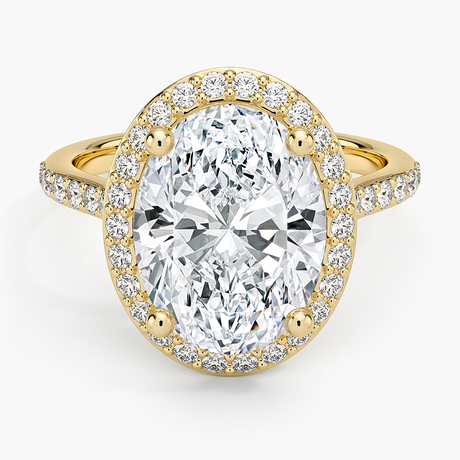 Halo Diamond Ring with Side Stones (1/3 ct. tw.)
