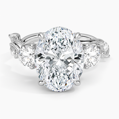 Vintage Secret Garden Three Stone Diamond Ring