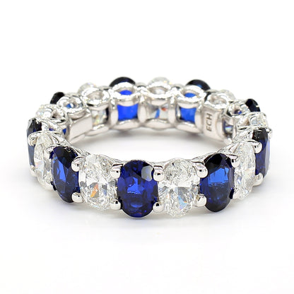 Revival Diamond 14K White Gold Eternity Band Ring Pear-Shaped and Diamonds for Women