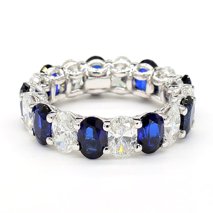 Revival Diamond 14K White Gold Eternity Band Ring Pear-Shaped and Diamonds for Women