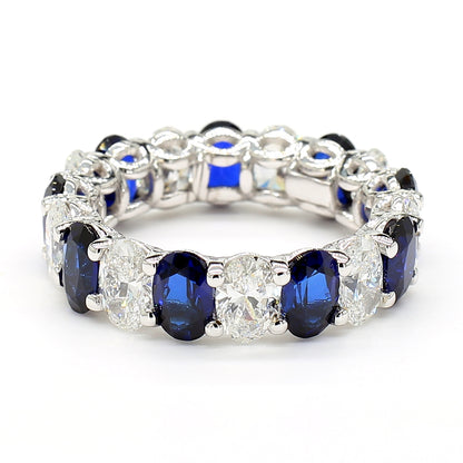 Revival Diamond 14K White Gold Eternity Band Ring Pear-Shaped and Diamonds for Women