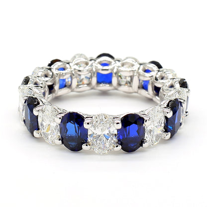 Revival Diamond 14K White Gold Eternity Band Ring Pear-Shaped and Diamonds for Women