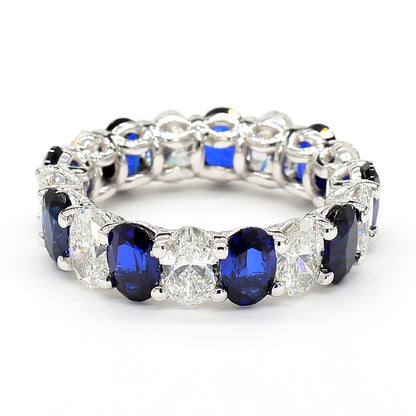Revival Diamond 14K White Gold Eternity Band Ring Pear-Shaped and Diamonds for Women