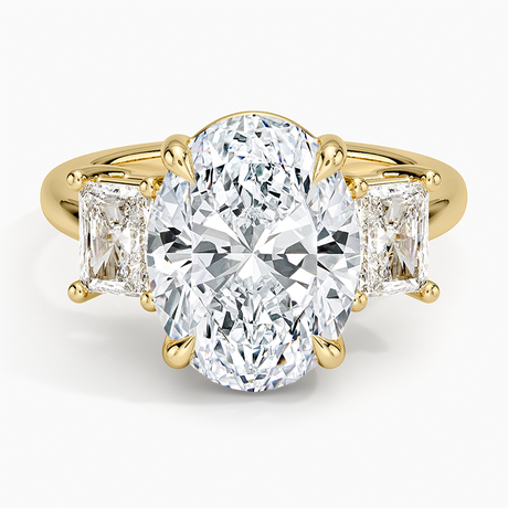 Luxe Helena Radiant-Cut Three Stone Diamond Ring