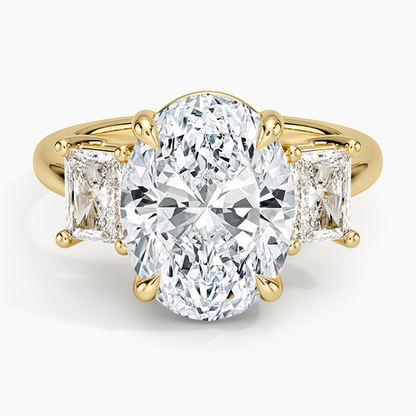 Luxe Helena Radiant-Cut Three Stone Diamond Ring