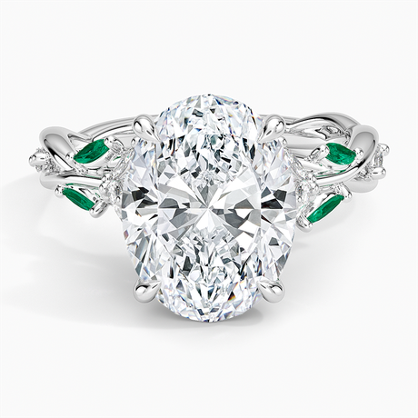 Secret Garden Lab Emerald and Diamond Ring (1/4 ct. tw.)