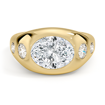 Sloane Flush Set Five Stone Diamond Dome Ring