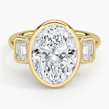 Rhiannon Bezel Three Stone Diamond Ring