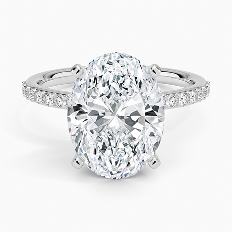 Petite Shared Prong Half Coverage Diamond Ring
