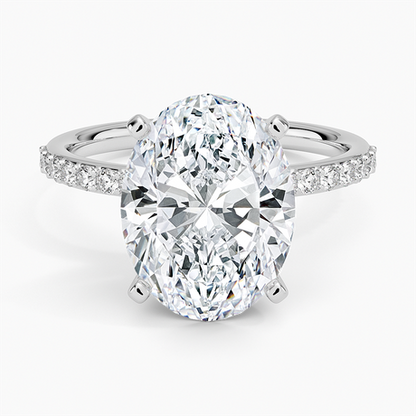 Petite Shared Prong Half Coverage Diamond Ring