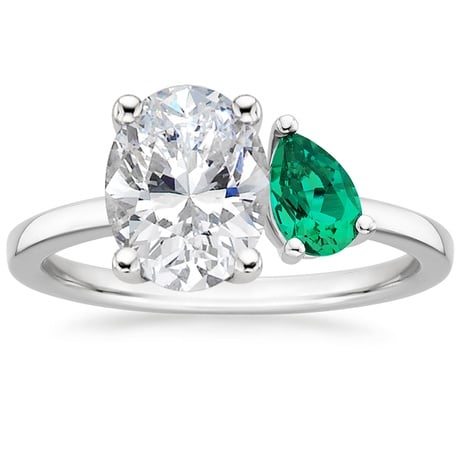 Viridian Toi et Moi Diamond Ring