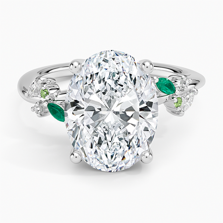 Arden Diamond Ring with Lab Emerald Accents