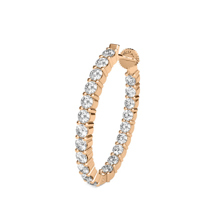 TwistLock™ 14K Gold Inside-Out Hoop Earrings Lab Grown Diamond Secure Twist Lock Closure Patent Pending Lock
