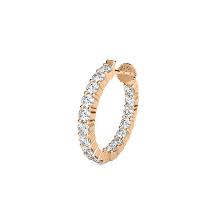TwistLock™ 14K Gold Inside-Out Hoop Earrings Lab Grown Diamond Secure Twist Lock Closure Patent Pending Lock