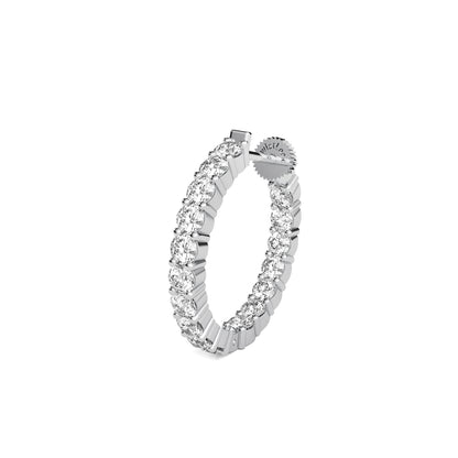 TwistLock™ 14K Gold Inside-Out Hoop Earrings Lab Grown Diamond Secure Twist Lock Closure Patent Pending Lock