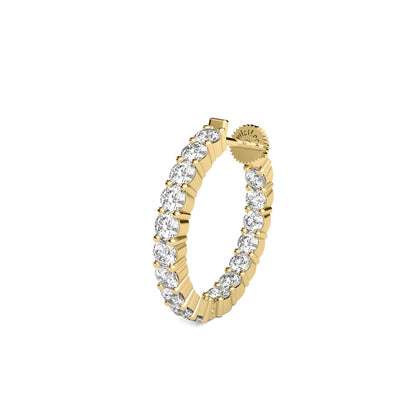 TwistLock™ 14K Gold Inside-Out Hoop Earrings Lab Grown Diamond Secure Twist Lock Closure Patent Pending Lock