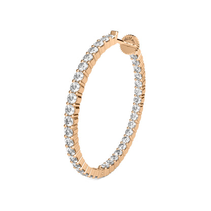 TwistLock™ 14K Gold Inside-Out Hoop Earrings Lab Grown Diamond Secure Twist Lock Closure Patent Pending Lock