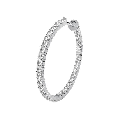TwistLock™ 14K Gold Inside-Out Hoop Earrings Lab Grown Diamond Secure Twist Lock Closure Patent Pending Lock