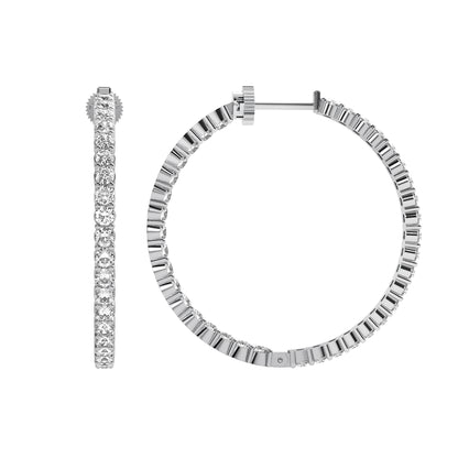 TwistLock™ 14K Gold Inside-Out Hoop Earrings Lab Grown Diamond Secure Twist Lock Closure Patent Pending Lock