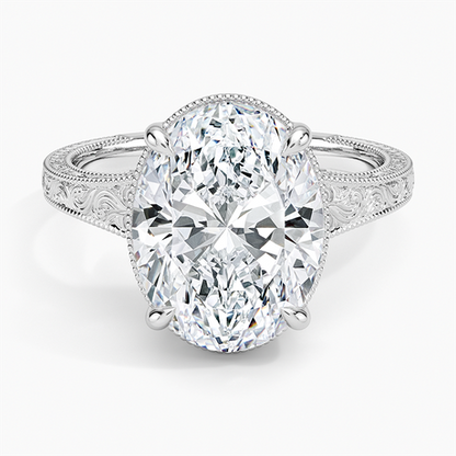Tapered Elsie Engraved Solitaire Ring