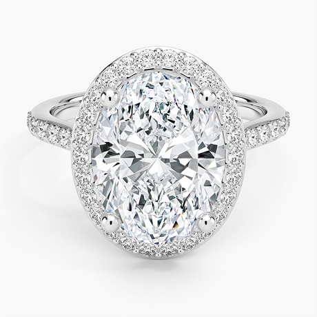 Halo Diamond Ring with Side Stones (1/3 ct. tw.)