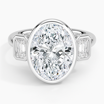 Rhiannon Bezel Three Stone Diamond Ring