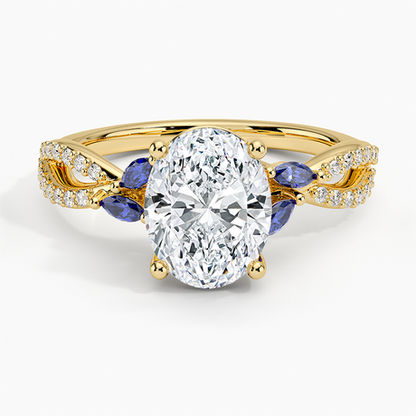 Luxe Willow Sapphire and Diamond Ring (1/8 ct. tw.)