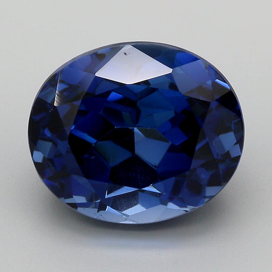 10.72 Carat Blue Oval Cut Lab Grown Sapphire