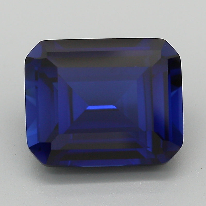 5.77 Carat Blue Emerald Cut Lab Grown Sapphire