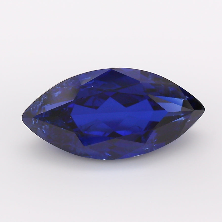 3.81 Carat Royal Blue Marquise Cut Lab Grown Sapphire