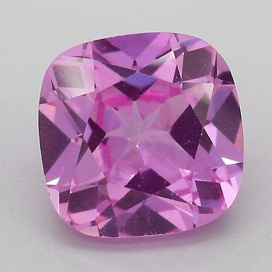 5.55 Carat Pink Square Cushion Cut Lab Grown Sapphire