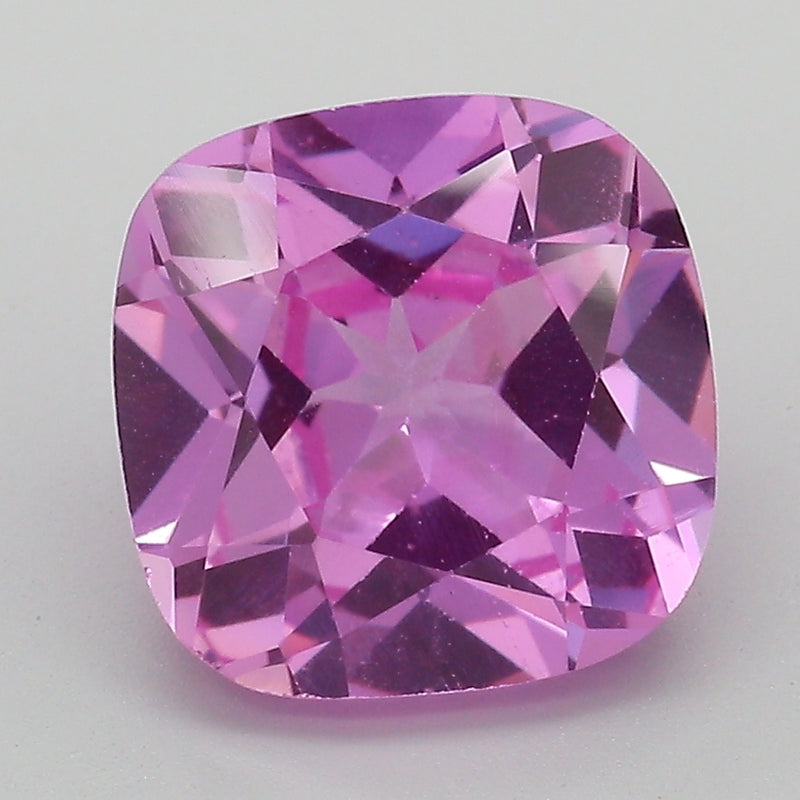 5.55 Carat Pink Square Cushion Cut Lab Grown Sapphire