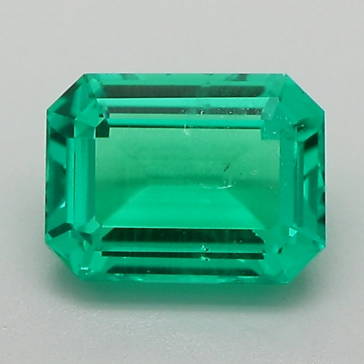 1.41 Carat Green Emerald Cut Lab Grown Colombian Emerald