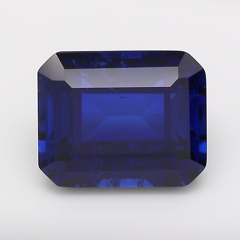 4.36 Carat Royal Blue Emerald Cut Lab Grown Sapphire