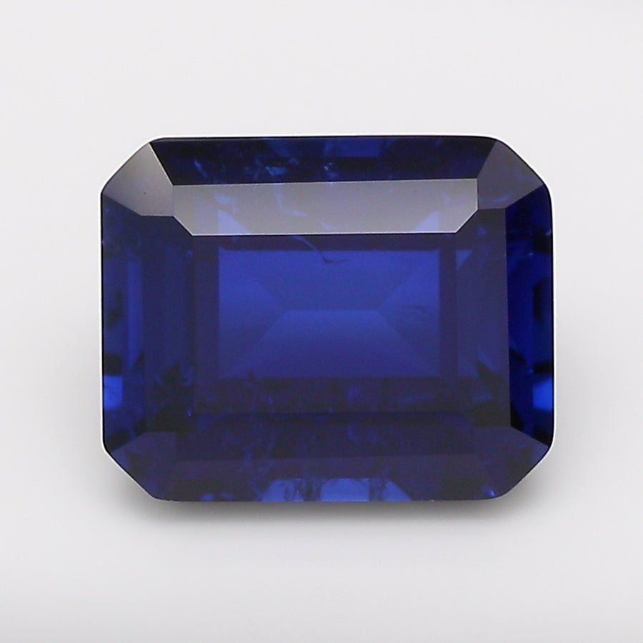 4.36 Carat Royal Blue Emerald Cut Lab Grown Sapphire