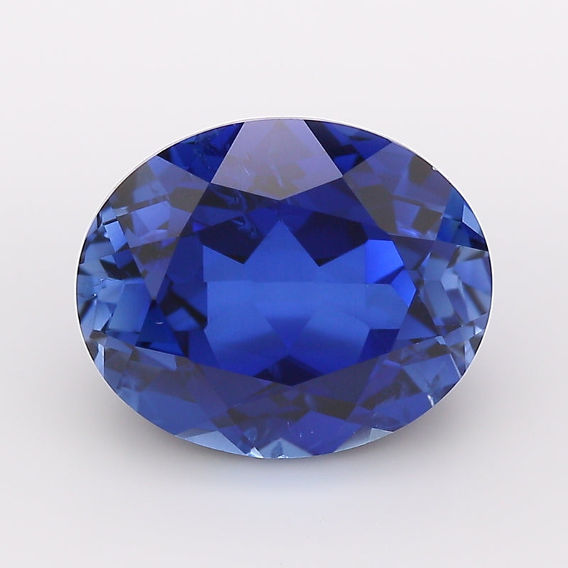 5.06 Carat Royal Blue Oval Cut Lab Grown Sapphire