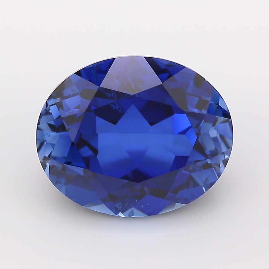 5.06 Carat Royal Blue Oval Cut Lab Grown Sapphire